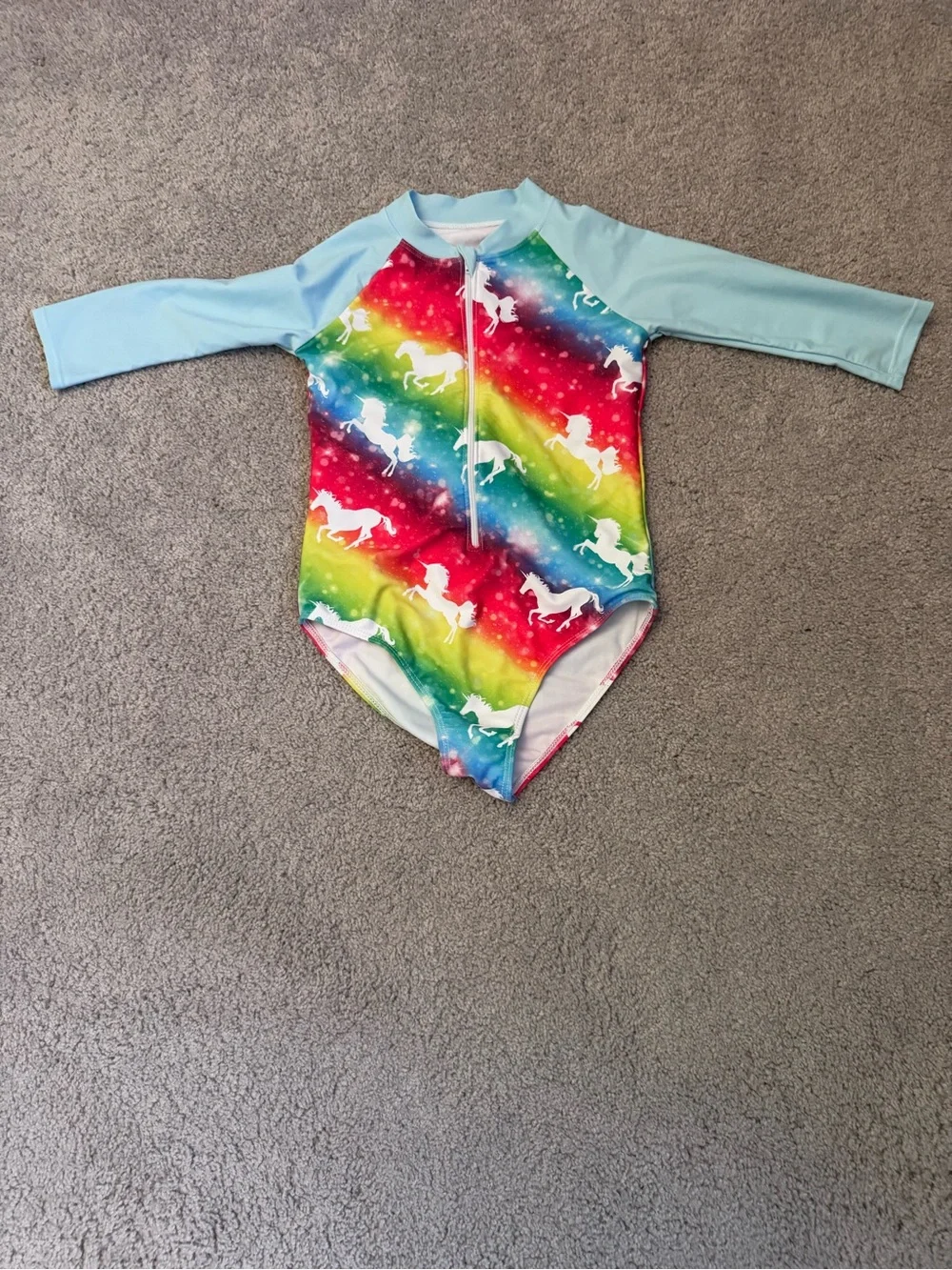 Unicorn-Themed Swimwear - One Piece and a Top, 5-6